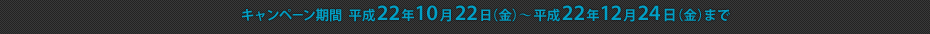 キャンペーン期間  平成22年10月22日（金）～平成22年12月24日（金）まで